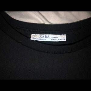 Zara Tops - Zara t-shirt with plaid sleeves Zara Tops - Zara t-shirt with plaid sleeves